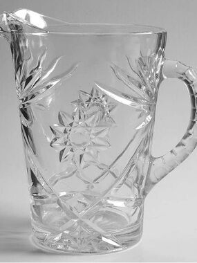 Vintage Anchor Hocking Clear Pressed Glass Pitcher